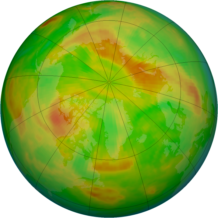 Arctic ozone map for 20 May 1990